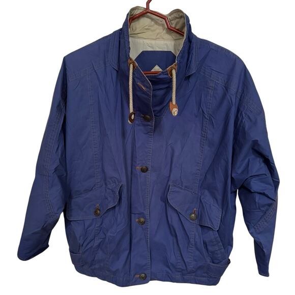 VTG London Fog Classic Parka Type Jacket X-Small Regular Blue Missing Button XS - Picture 1 of 7
